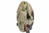 Sparkling Green Druzy Quartz Formation on Metal Stand #357204-3